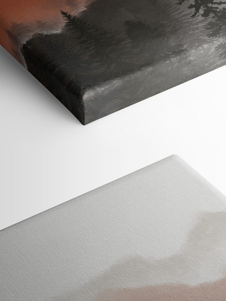 A landscape of mountains and trees