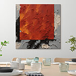 Obraz červeného čtverce s černou a bílou barvou Obraz červeného čtverce s černou a bílou barvou