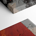 Obraz červeného čtverce s černou a bílou barvou Obraz červeného čtverce s černou a bílou barvou