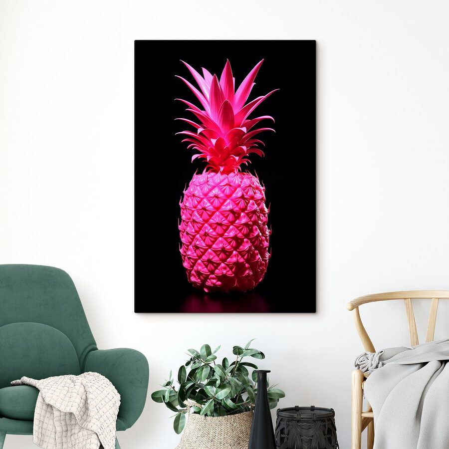 Růžový ananas na černém pozadí Růžový ananas na černém pozadí