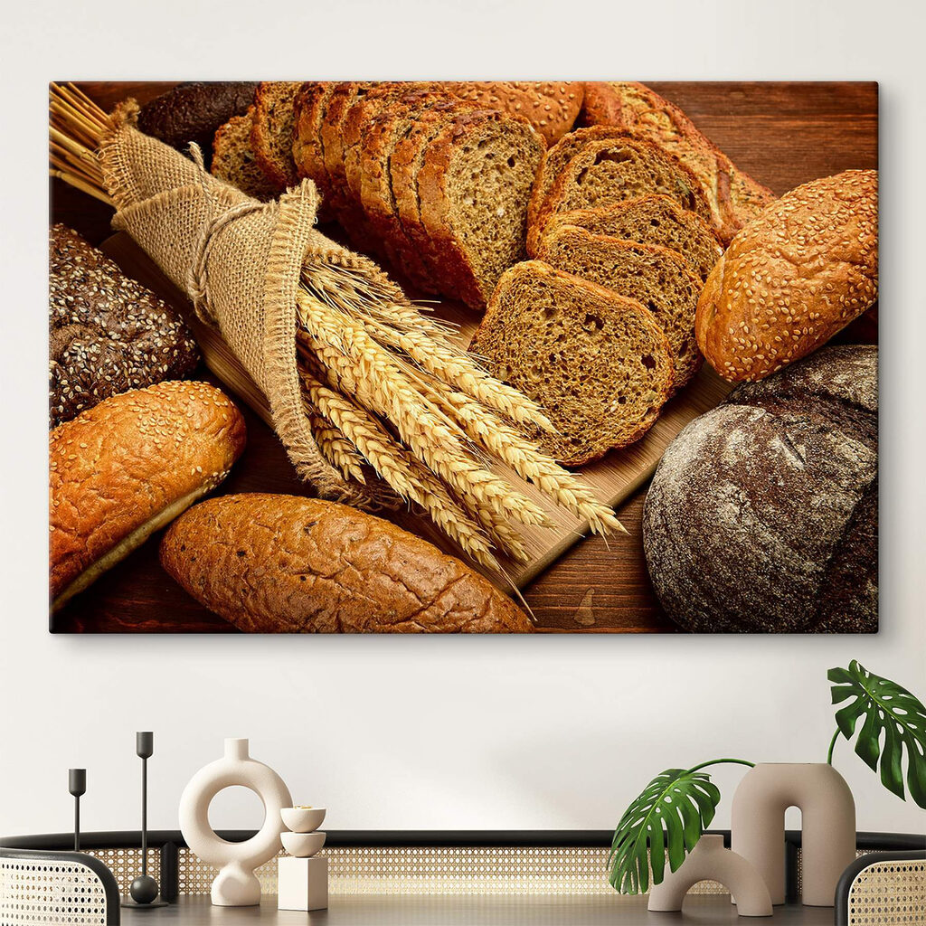 A group of bread on a cutting board