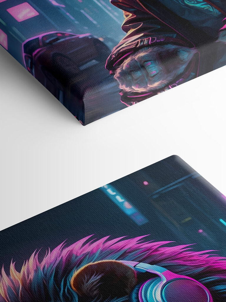 A lion wearing sunglasses and headphones