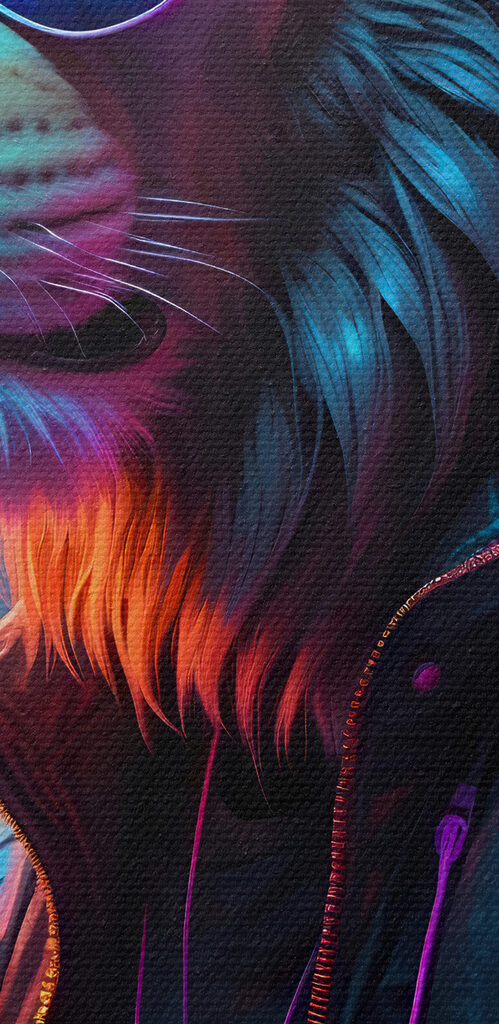 A lion wearing sunglasses and headphones