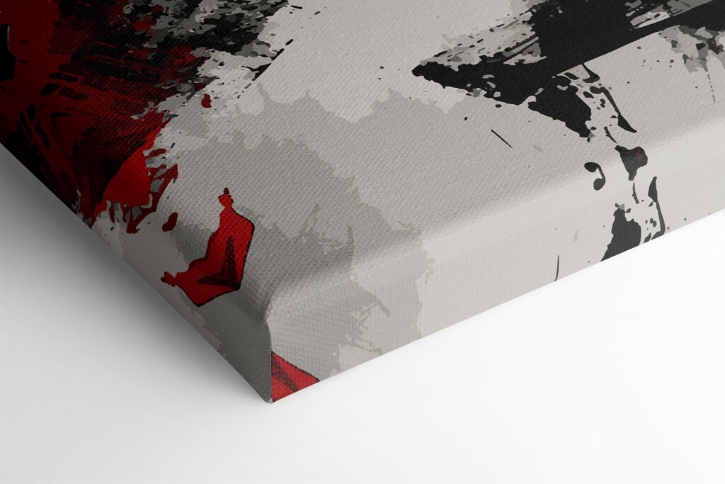 A black and red paint