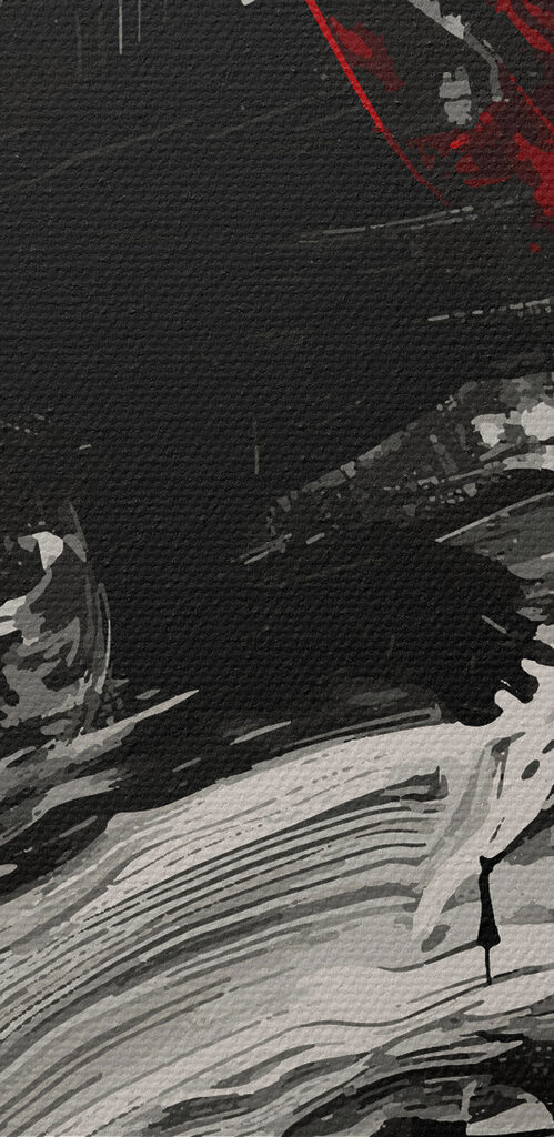 A black and red paint