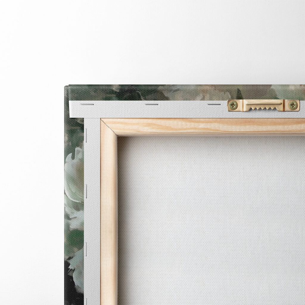 A painting of flowers on a blue background