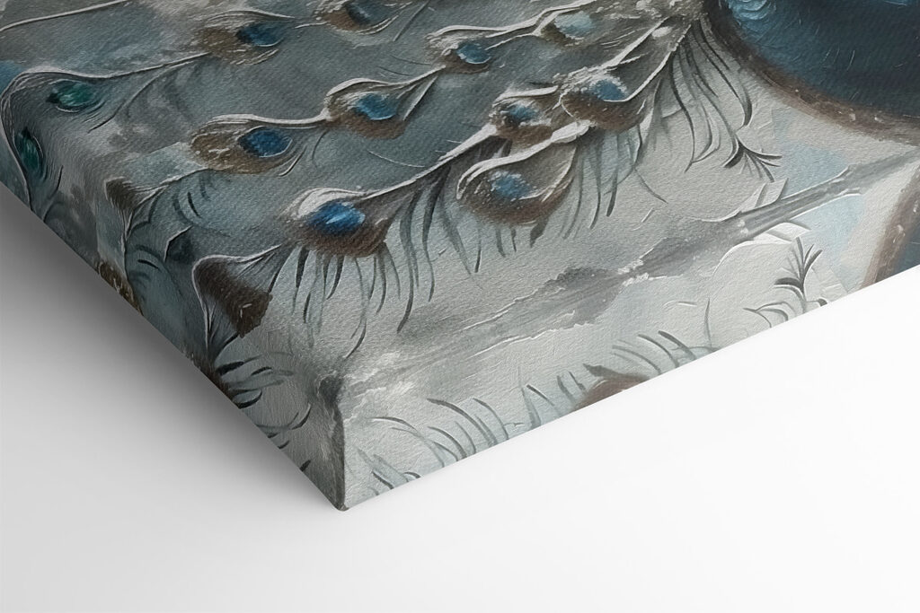 A painting of a peacock