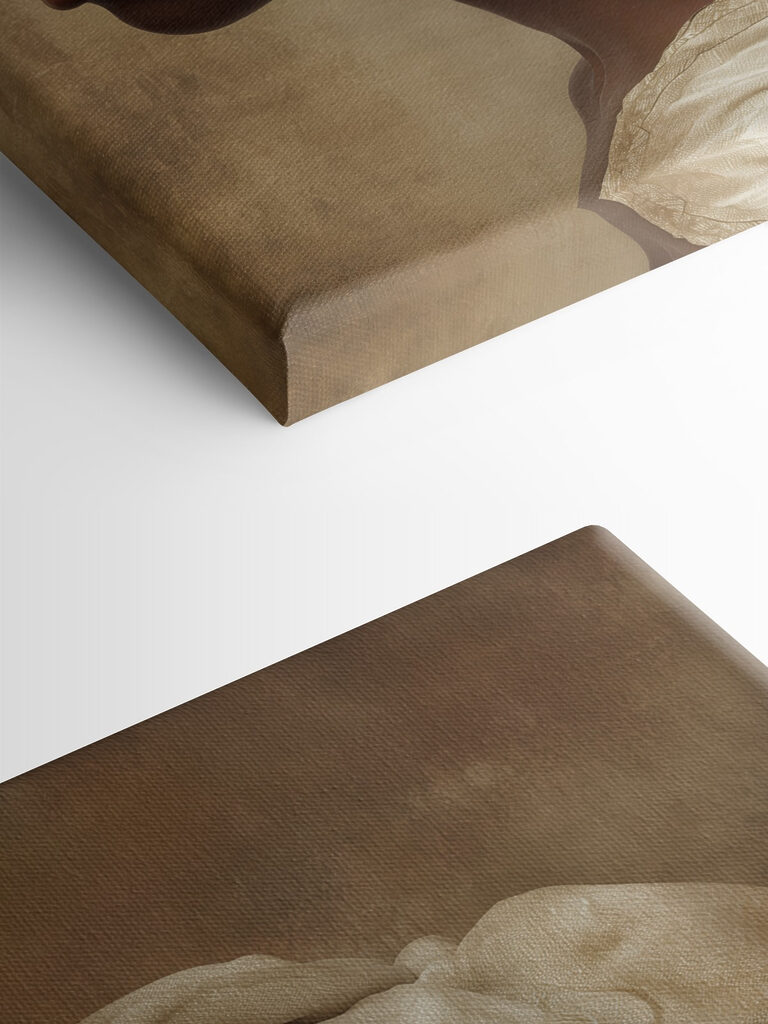 A woman wearing a head wrap