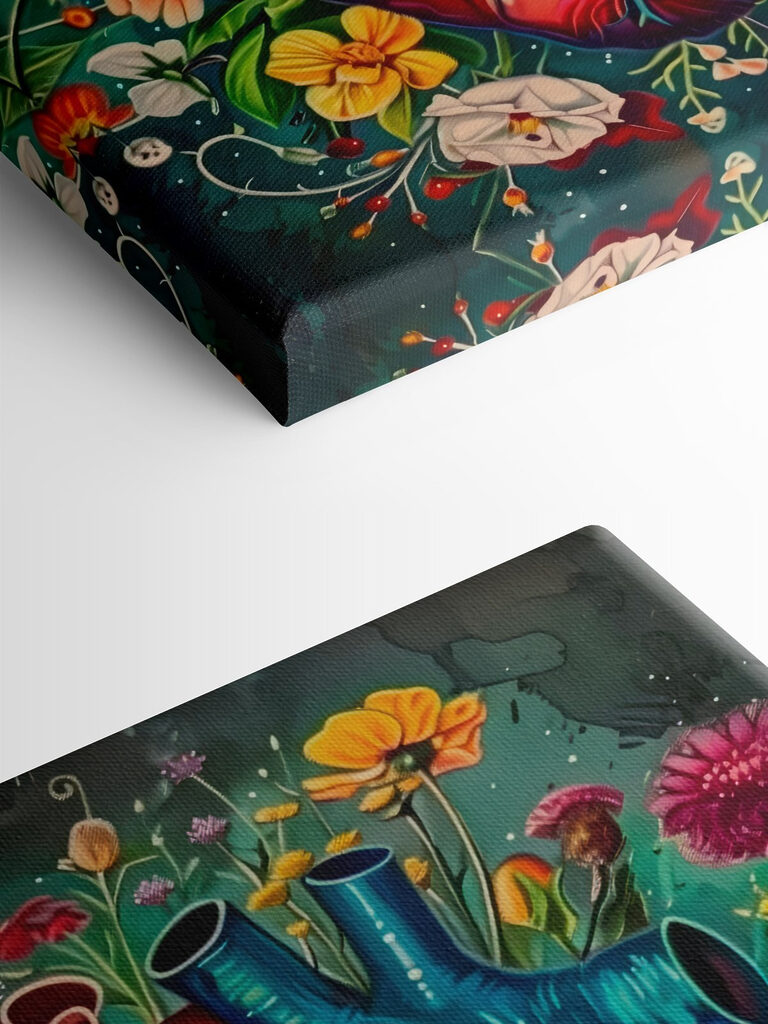 A colorful heart with flowers