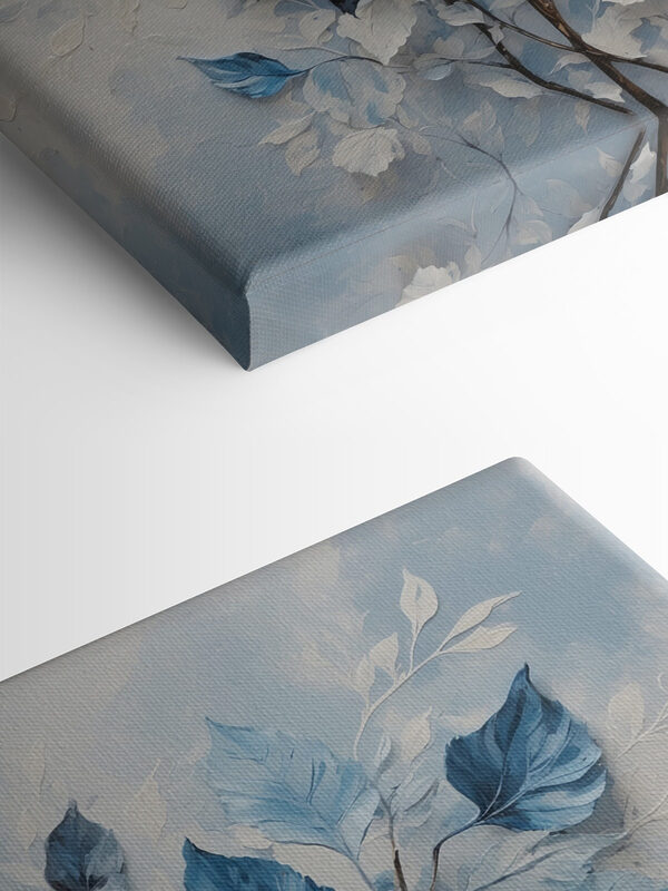 A painting of blue leaves A painting of blue leaves