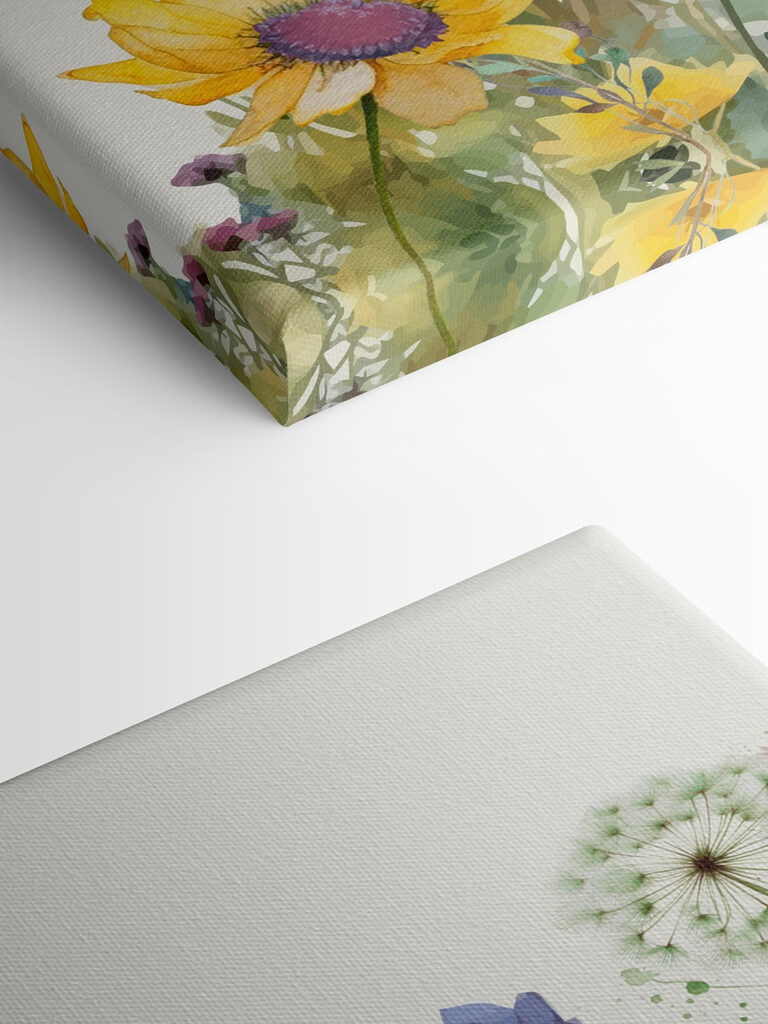 A painting of flowers and plants