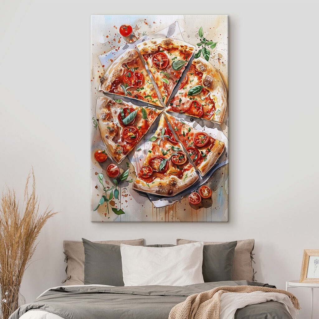 Watercolor of a pizza