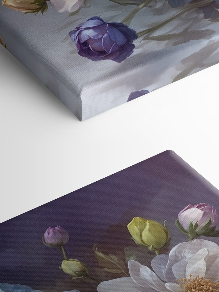 Painting of flowers on a table Painting of flowers on a table