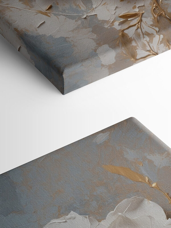 White flower with metallic leaves