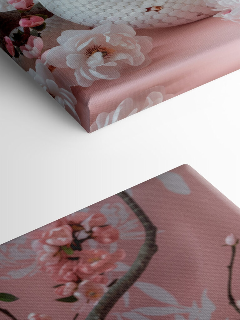White snake with pink flowers