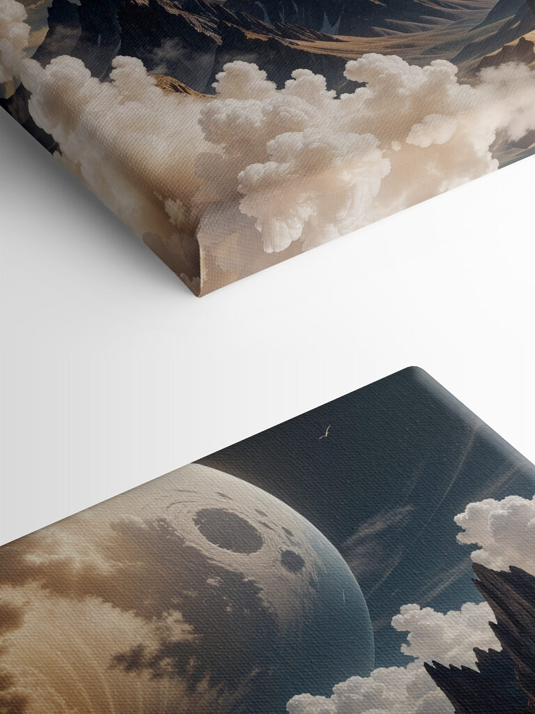 Moon over mountains and clouds Moon over mountains and clouds