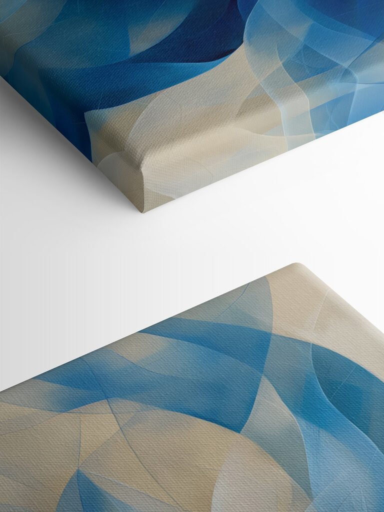 Blue and white swirly flower