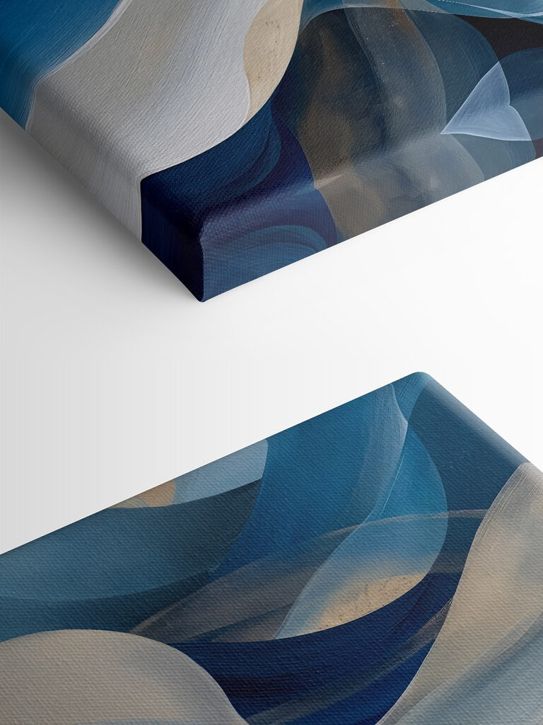 Blue and white wavy lines