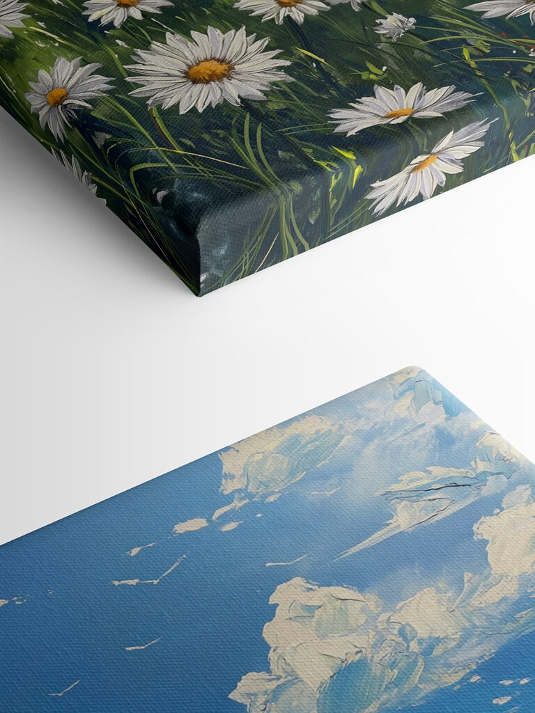 Field of flowers and trees