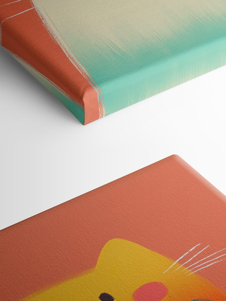 Group of cats on a pink background