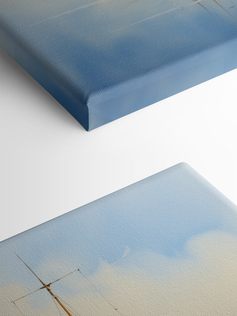 Watercolor of a boat in a harbor