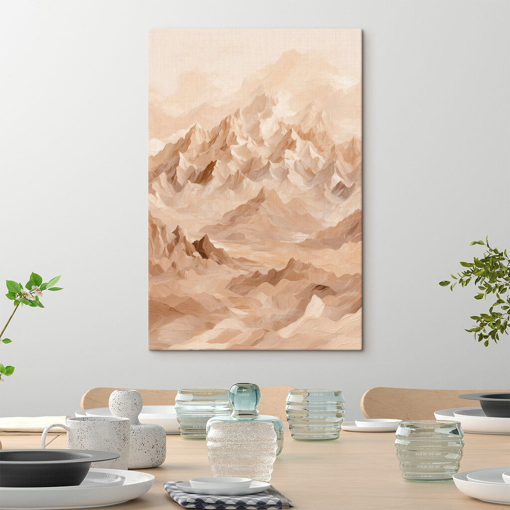 Mountain range with many peaks