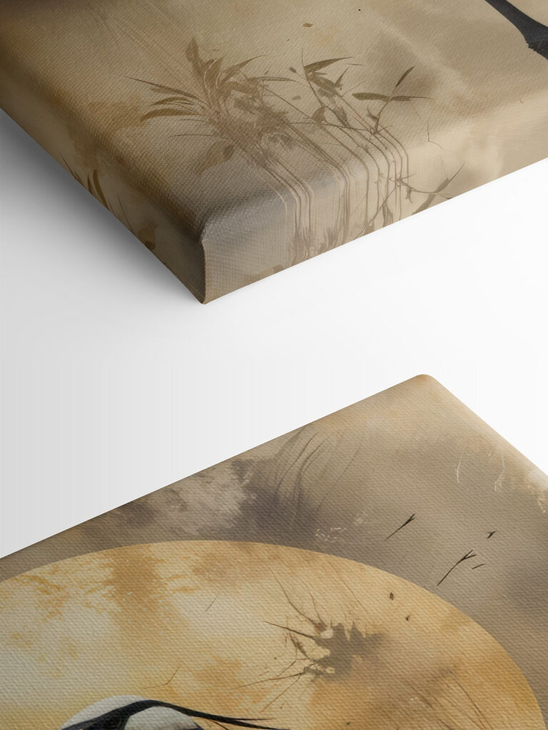 Bird standing in front of a full moon