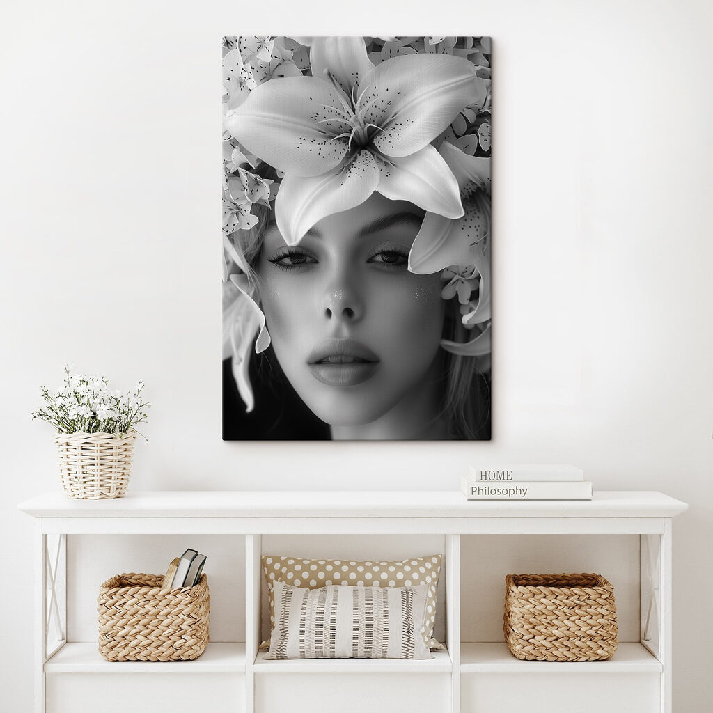 Woman with flowers on her head Woman with flowers on her head