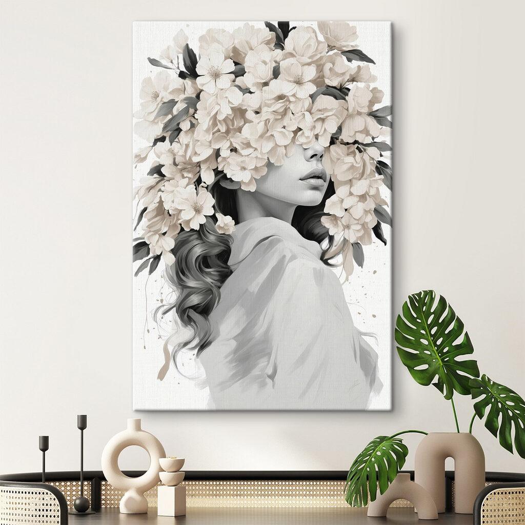 Woman with flowers on her head Woman with flowers on her head