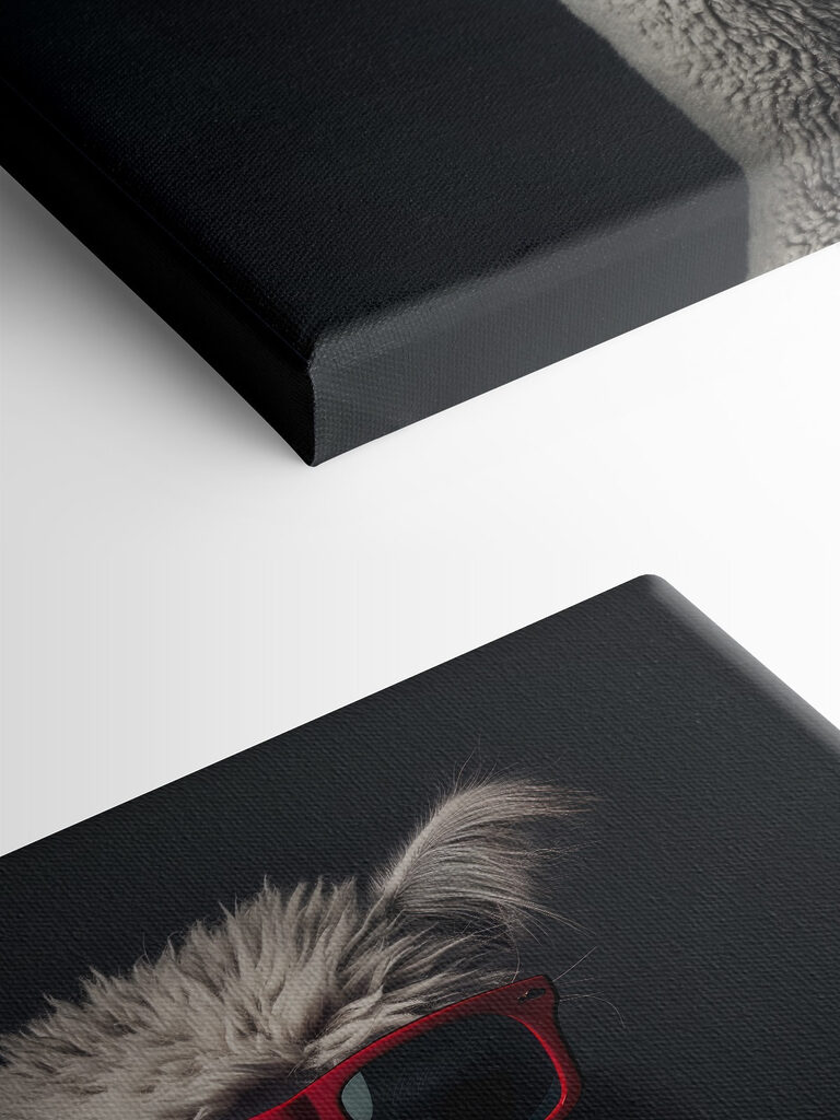 Llama wearing red sunglasses