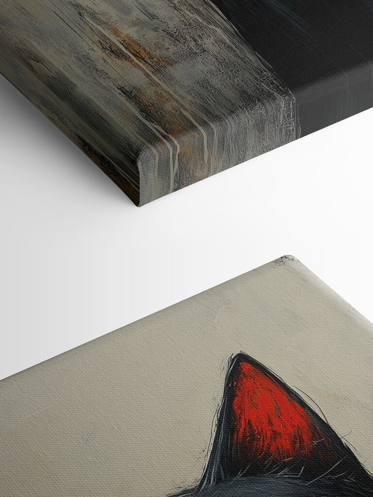 Black cat with orange eyes