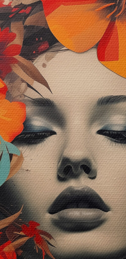 Woman with flowers in her hair Woman with flowers in her hair