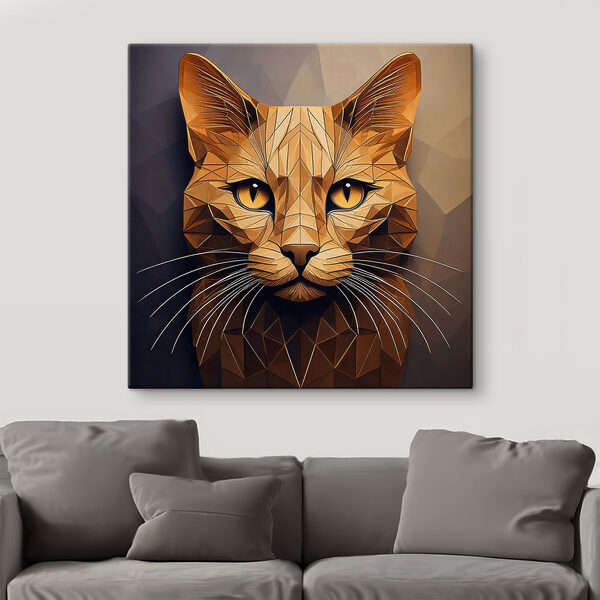 Kočka s nízkým poly designem Kočka s nízkým poly designem