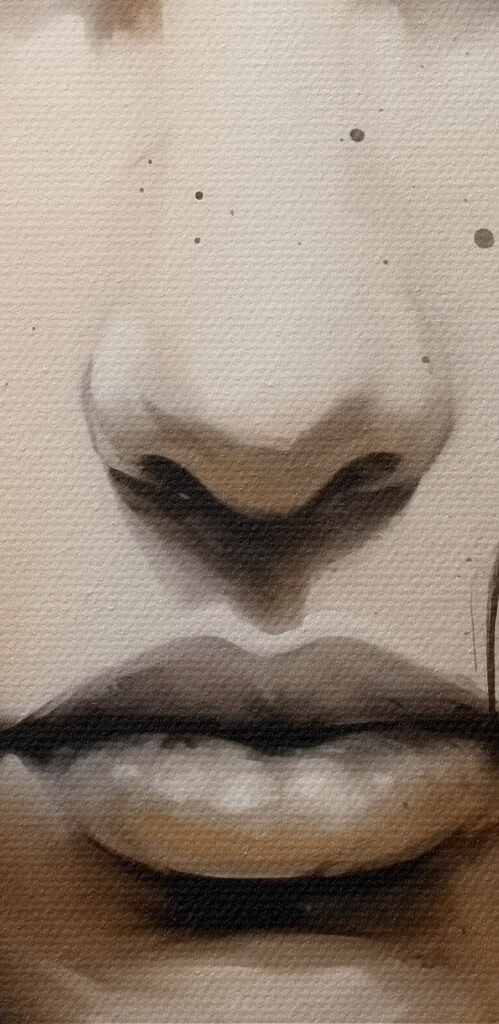 Painting of a woman's face Painting of a woman's face