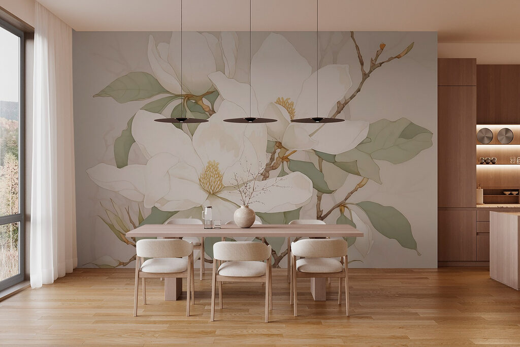 Painting of white flowers Painting of white flowers