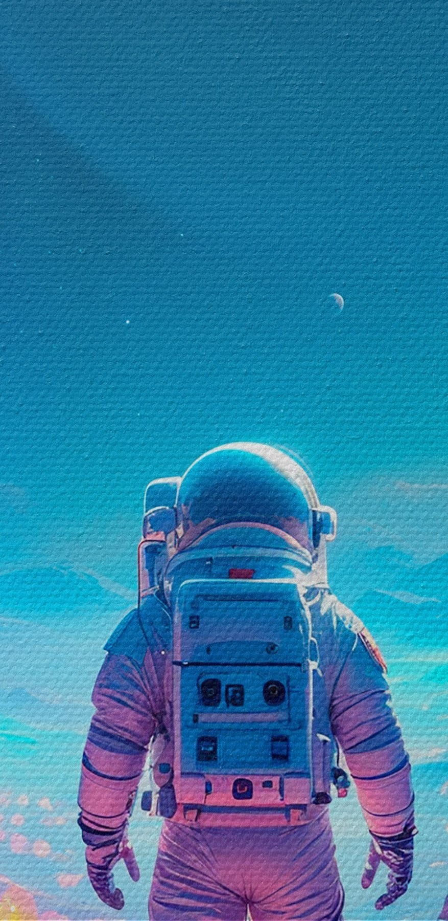 Astronaut kráčející po poušti