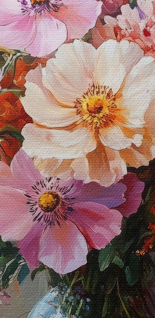 Painting of flowers in a vase Painting of flowers in a vase