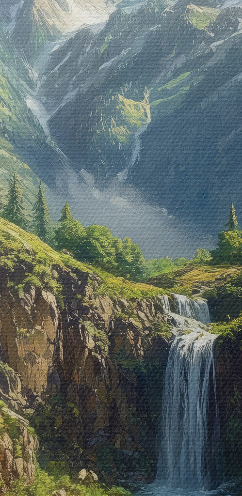 Waterfall in a mountain