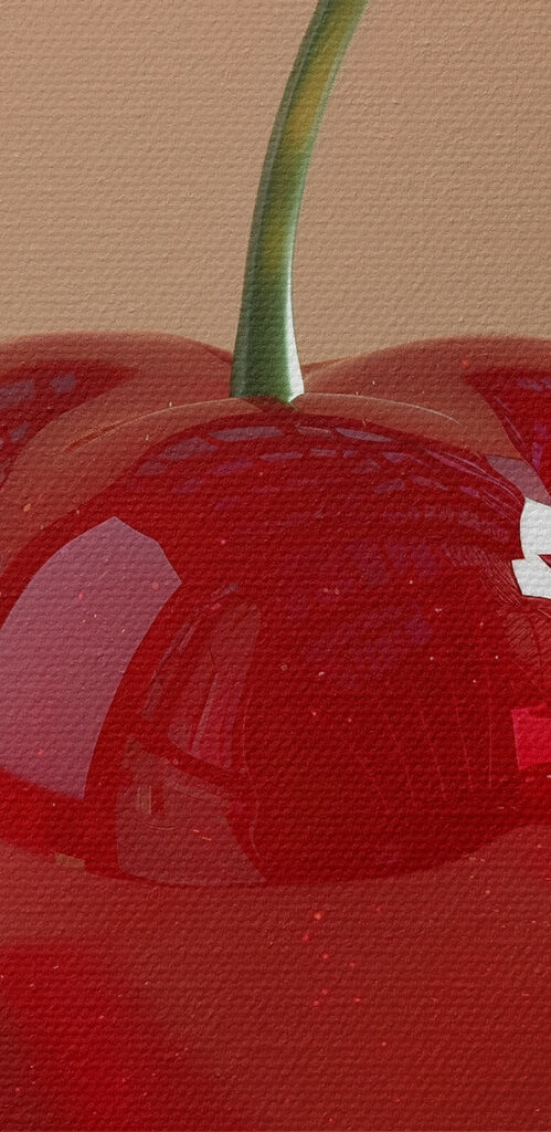 Red cherry with a stem