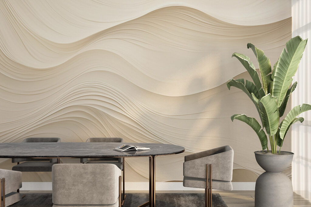 White wavy lines on a white surface White wavy lines on a white surface