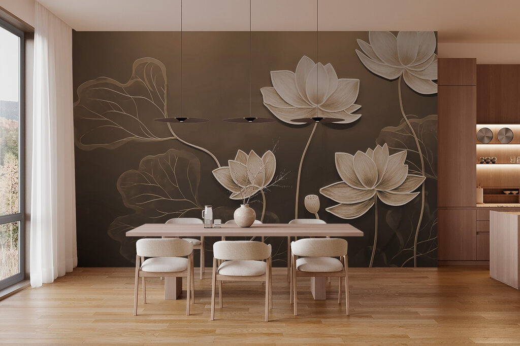 Serene blooms on a muted canvas Serene blooms on a muted canvas