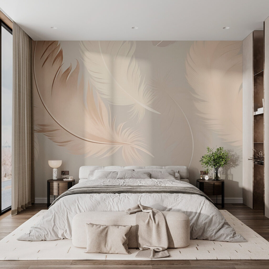 Group of feathers on a white background