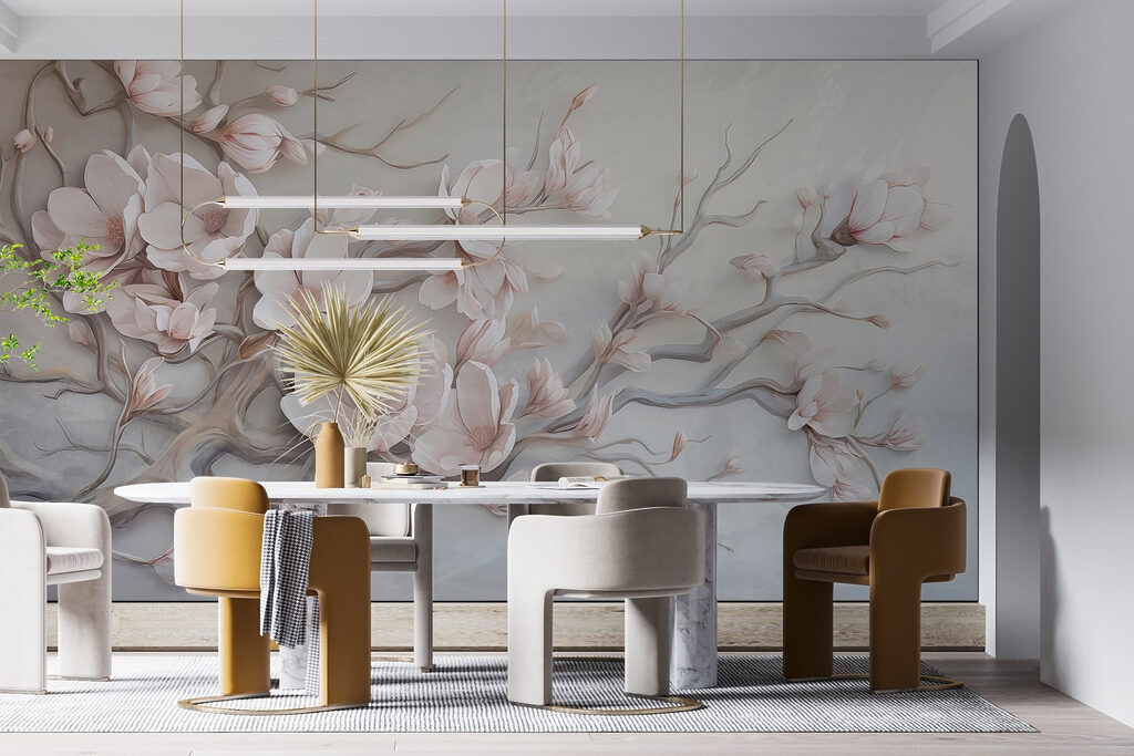 Painting of flowers on a wall