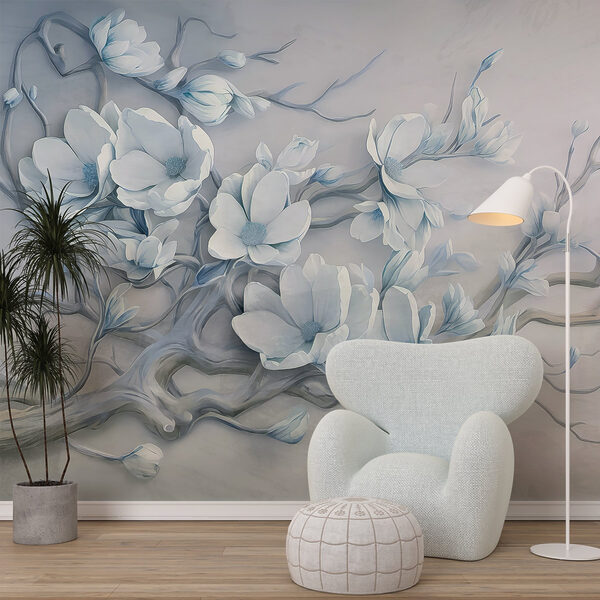 Fototapeta Bílé květy na větvi