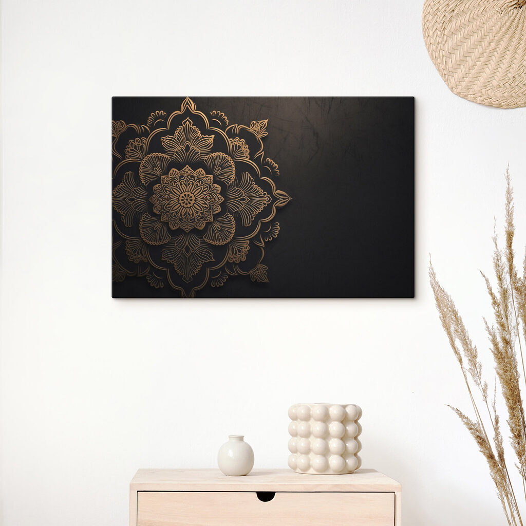 Intricate floral design on dark background