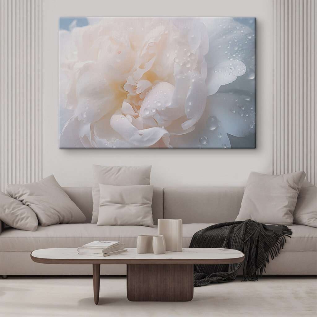 Delicate petals with glistening droplets