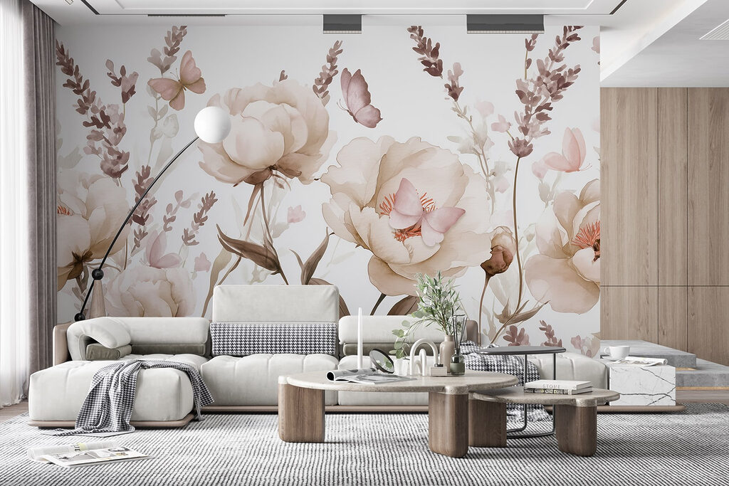 Painting of flowers and butterflies Painting of flowers and butterflies