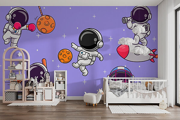 Karikatura astronautů ve vesmíru Karikatura astronautů ve vesmíru