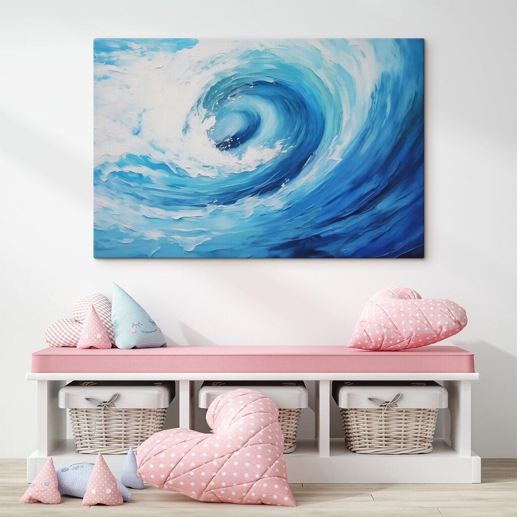 Blue and white swirl