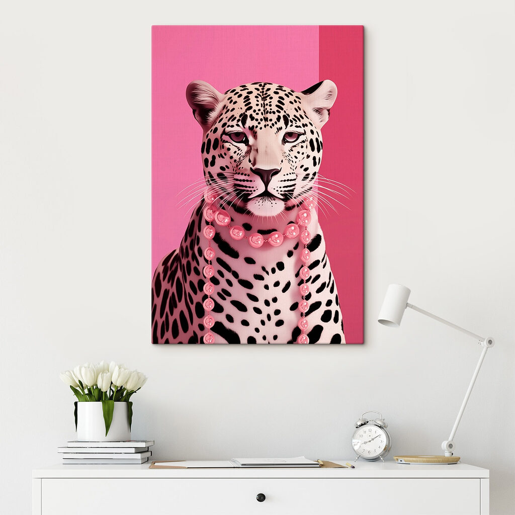 Leopard with a necklace